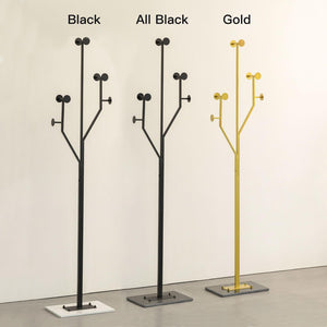 Tree-Shaped Metal Coat Rack with Marble Base – 8 Hooks, 68.9" Tall