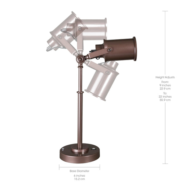LED Desk Lamp with USB Charging Port & Adjustable Height