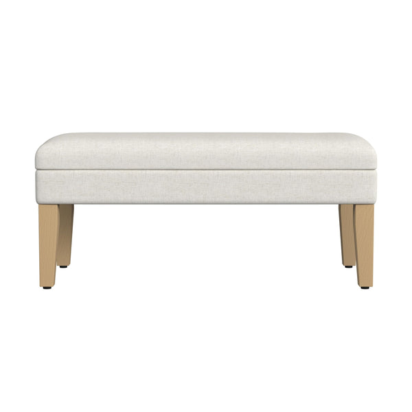 Upholstered Storage Ottoman Bench with Hinged Lid
