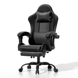 Ergonomic Gaming Chair with Footrest, Headrest & Lumbar Support