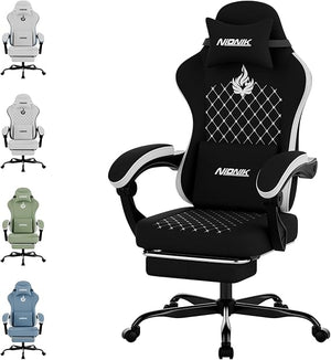 Ergonomic Gaming Chair with Massage & Footrest