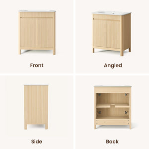 30" Freestanding Bathroom Vanity with Ceramic Sink