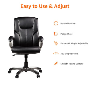 Executive High-Back Office Chair with Adjustable Height & Swivel