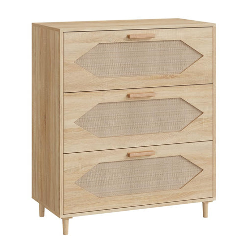 3-Drawer Rattan Dresser