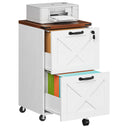 2-Drawer Mobile Filing Cabinet with Lock – Farmhouse Printer Stand