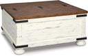 Farmhouse Square Lift-Top Coffee Table with Storage