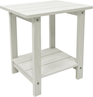 Melucivi Weather Resistant Outdoor Side Table, Double Small Adirondack Side Table for Adirondack Chair - Indoor Outdoor End Table, Patio Table for Pool, Deck and Porch (Black)