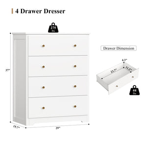 4-Drawer Dresser Chest of Drawers