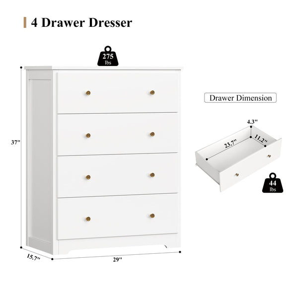 4-Drawer Dresser Chest of Drawers