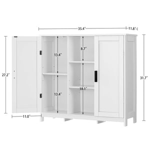 Storage Cabinet with 2 Doors & 4 Shelves