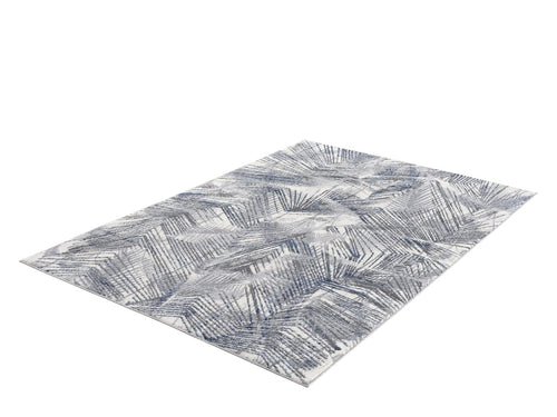 Palm Leaves Blue Grey Area Rug