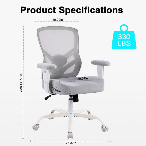 Ergonomic Mesh Office Chair with Lumbar Support & Adjustable Armrests