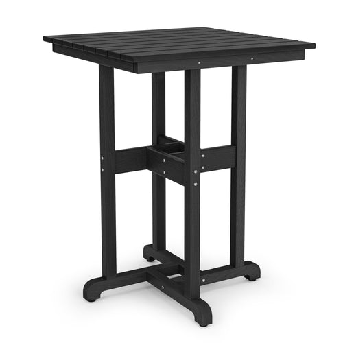 Outdoor HDPE Bar Height Table – Square Patio Bar Table, 37.5"H