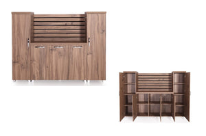 87" 4-Piece Wood Office Furniture Set – Executive Desk, Storage Cabinet, File Cabinet & Coffee Table