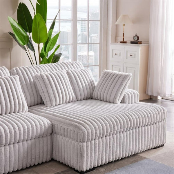 Convertible Sectional Sofa with Power Recliner & USB Charging