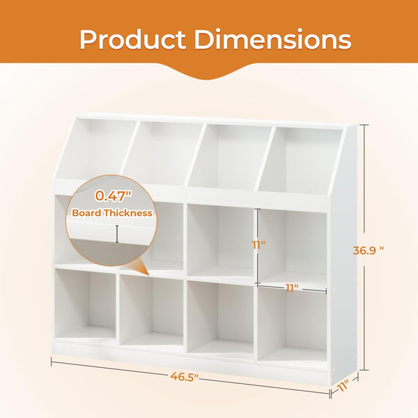 12-Cube Wooden Storage Bookcase
