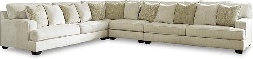Beige Microfiber L-Shaped Sectional Sofa with Reversible Cushions