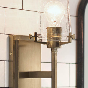 1-Light Wall Sconce with Clear Seeded Glass – Champagne Bronze