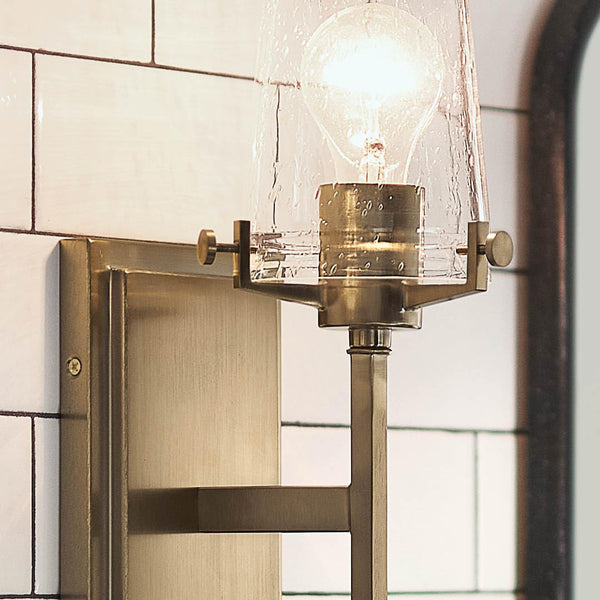 1-Light Wall Sconce with Clear Seeded Glass – Champagne Bronze