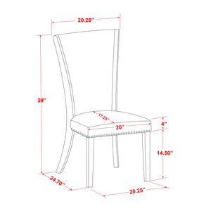 7-Piece Round Dining Table Set with 6 Upholstered Chairs