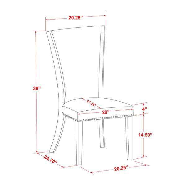 7-Piece Round Dining Table Set with 6 Upholstered Chairs