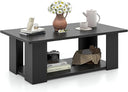 2-Tier Rectangular Coffee Table with Open Shelf
