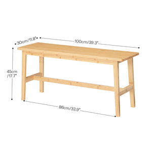 Bamboo Dining Bench – Farmhouse Style, 39.3" Wide, 396 lb Capacity