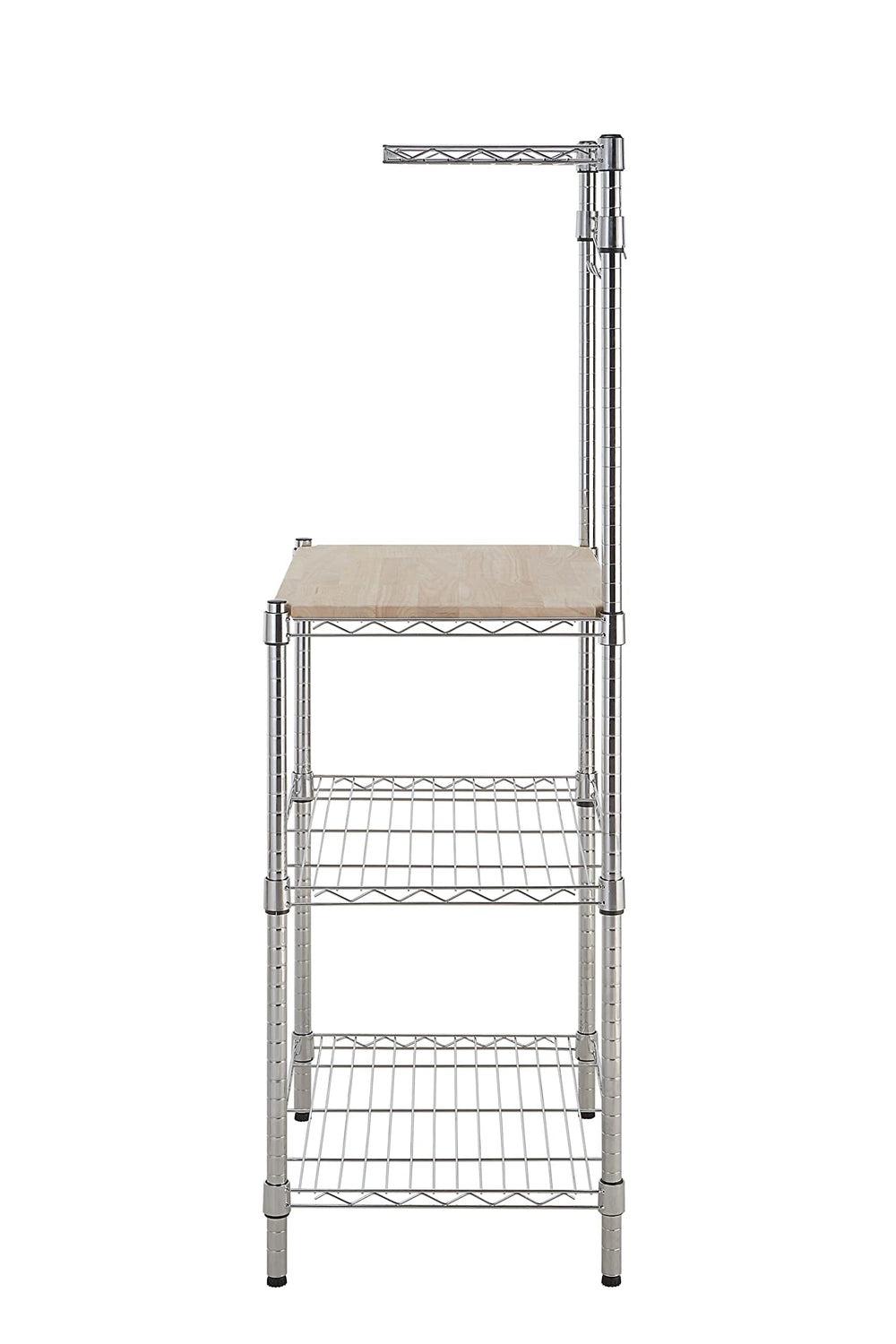 Kitchen Baker's Rack with Wood Countertop & Wire Shelves