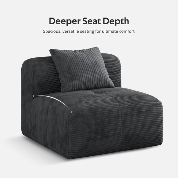 L-Shaped Modular Sectional Sofa with Ottoman