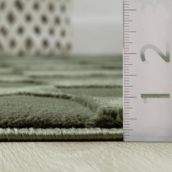 Green Checkered Area Rug 6x9