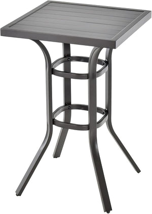 32-Inch Square Outdoor Steel Bar Table