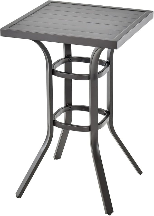 32-Inch Square Outdoor Steel Bar Table