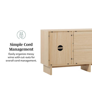 63-Inch Scandinavian Sideboard with 2 Doors & 2 Drawers