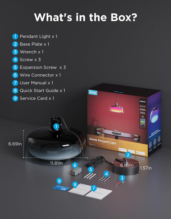 RGBIC Smart Pendant Light for Kitchen Island & Dining Room