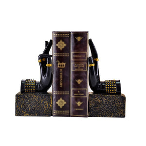 Resin Bergamot Decorative Bookends – Black, Set of 2