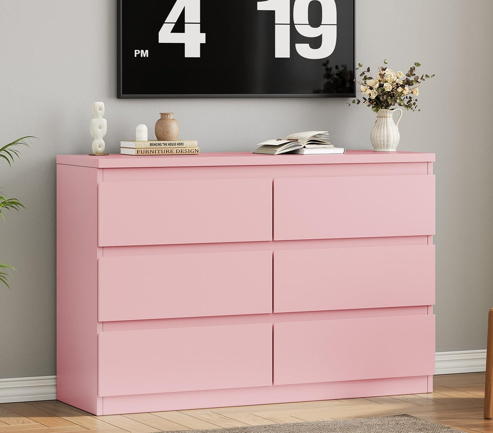 6-Drawer Dresser with Metal Rails