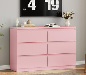 6-Drawer Dresser with Metal Rails