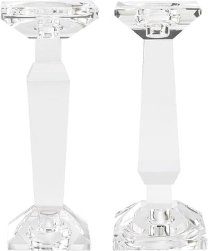 Crystal Candelabra Set — Dual-Purpose Pillar & Taper Candle Holder