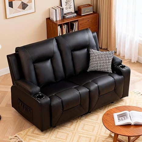 Reclining Sofa Set with Cup Holders – Faux Leather, Multi-Seat Configurations