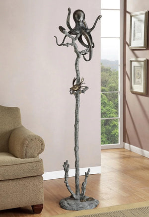 Cast Aluminum Octopus Coat Rack – 68" Tall Entryway Sculpture