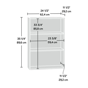 3-Shelf Freestanding Bookcase with Adjustable Shelves