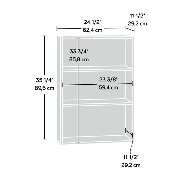 3-Shelf Bookcase with Adjustable Shelves