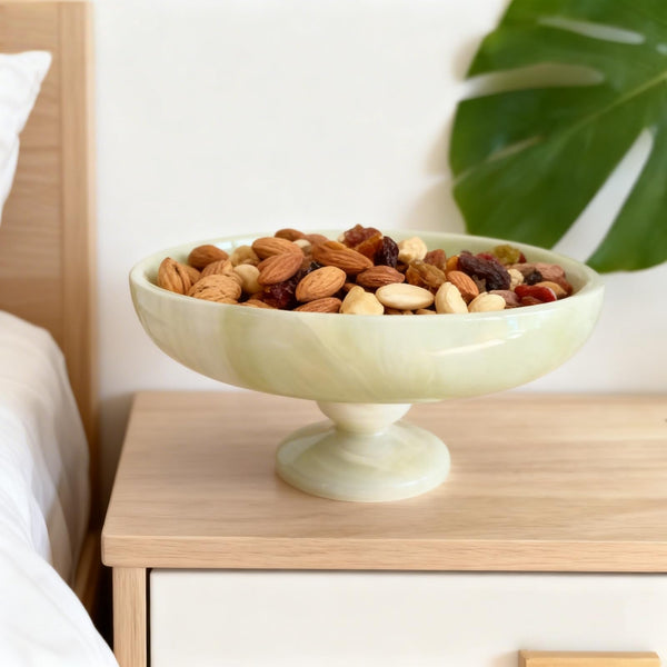 Jade Onyx Decorative Bowl with Raised Feet