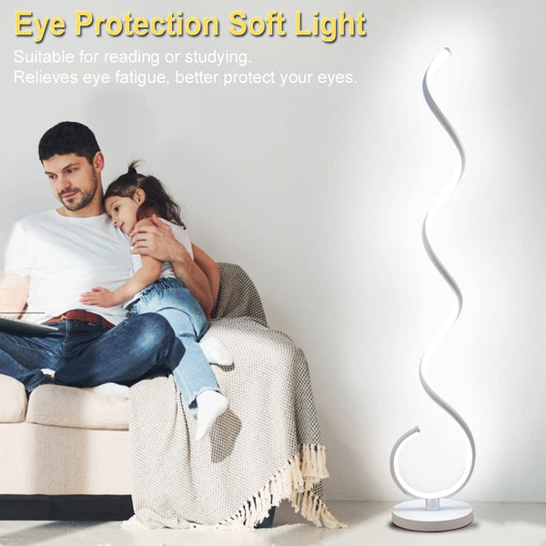 Spiral LED Floor Lamp 40W Dimmable with Remote Control