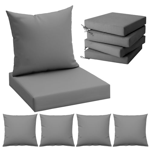 Outdoor Chair Cushions Set of 4 – 24x24 Waterproof Patio Seat & Back Cushions