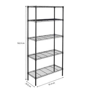 5-Shelf Adjustable Heavy Duty Steel Wire Storage Shelving Unit