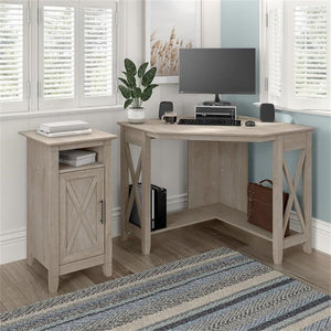 Small Storage Cabinet with Door – Washed Gray Engineered Wood