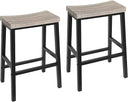 Industrial Saddle Bar Stools Set of 2 with Footrests