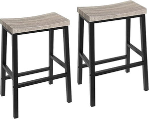 Industrial Saddle Bar Stools Set of 2 with Footrests