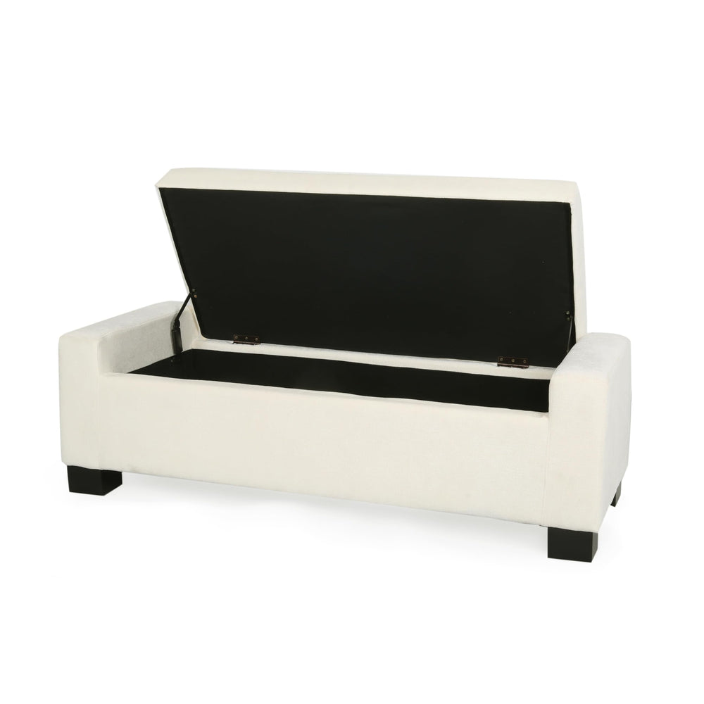 Storage Ottoman with Lid & Birch Wood Legs